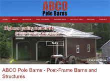 Tablet Screenshot of abcopolebarns.com
